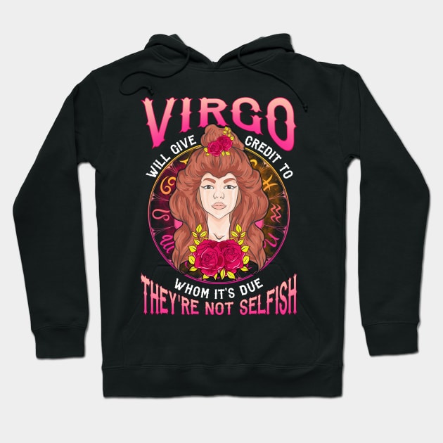 Zodiac Horoscope Virgo Girl They're Not Selfish Hippie Hoodie by PhantomDesign